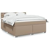 MOBCANT Boxspringbett Matratze, Futonbett Bettstütze Bett Familienbett Geeignet für Schulen Wohnungen Hotel Schlafzimmer Cappuccino-Braun 180x200 cm Kunstleder