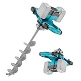 Ysislybin Akku Farbmörtelrührer Kompatibel für Makita 18V Batterie, Erdbohrer für Akkuschrauber Brushless Farb-Mörtelrührer Betonmischer Rührwerk Mörtelrührer Zementrührer mit 6-Gang (ohne Batterie)