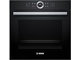 Bosch HBG635BB1 Serie 8 Einbau-Backofen, 60 x 60 cm, Made in Germany, EcoClean Direct Reinigungshilfe, AutoPilot 10 10 Automatikprogramme, 4D Heißluft Backen auf 4 Ebenen, TFT-Touchdisplay