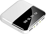 Tragbares Ladegerät, 20.000 mAh, ultrahohe Kapazität, USB-C-Powerbank, QC 2.0, externer Akkupack mit 3 Schnittstellen und LCD-Display für Smartphone und, Weiß, 20.000 mAh