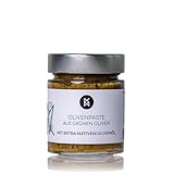 DELIGREECE - Olivenpaste aus Chalkidiki Oliven | Würzige Paste aus Chalkidiki-Oliven mit extra nativem Castello Olivenöl und frischen Kräutern, ideal als Vorspeise oder Brotaufstrich | 140g