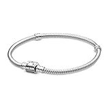 PANDORA Moments Schlangenkette Armband mit Fassverschluss, 1 Count (Pack of 1), Metall, N/A