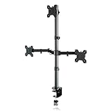 suptek Monitor Halterung 3 Monitore Triple Monitor Mount für 13-27 Zoll Flach & Curved Bildschirm Schwenkbar Neigbar Höhenverstellbar DREI Monitorarm 80cm Stange 10 kg pro Arm, VESA 75/100mm MD6843