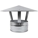Vent systems 150 mm Schornstein Rauchrohr Abdeckung - Verzinkter Stahl Ofenrohr Deckel/Schornsteinabdeckung mit Regenhaube - Kamin Abgasrohr Abdeckung - Schornsteinhaube mit Hut für Aussen