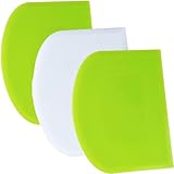 SURDOCA Teigschaber Teigkarte Teigschneider Teigspachtel Teigschaberkarte - 3P 4.7x3.7'' PE-Kunststoff BPA Frei Flexibel Scharfe Kante Ecken Anti-Rutsch Kuchenschaber, Backen Zubehör Modellierwerkzeug