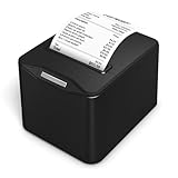 Bisofice POS-8370 Thermobondrucker 80mm, Bondrucker mit ESC/POS, Belegdrucker Quittungsdrucker unterstützt automatisches Schneiden, Schwarz (220 mm/s, USB + Ethernet-Anschluss)