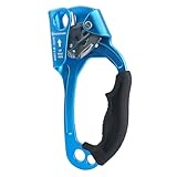 NewDoar UIAA & CE-zertifizierte Handsteigklemme Seilklemme Ascension Kletterbaum Baumpfleger Abseilen Ausrüstung Seilklemme für 8~13 mm Seil-Rechte Hand Blau Pro