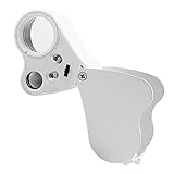 iLamvie Juwelier Lupe 30 X 60 mit Licht,Faltbare Juwelierlupe,LED beleuchtete Juwelieröse Edelsteinelupe für die Beobachtung von Schmuck,Edelsteine,Uhren, Münzen,Briefmarken
