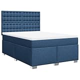 Hoodmeel Blau 140x200 cm Stoff #02 Boxspringbett mit Matratze, Boxspringbett Mit Matratz, Boxspringbett Matratz, Schlafzimmerbett, Bockspringbett, Boxspringbetten