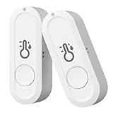 Breeshy Tuya Intelligentes WLAN-Thermometer und Feuchtigkeitssensor, App, Temperatur- und Feuchtigkeitssensor, ohne 2 Stück