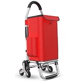 Treppensteiger Einkaufstrolley mit 6 geräuschlosen großen Rädern, leicht und wasserdicht, 2 in 1 klappbarer Einkaufstrolley, abnehmbarer Treppensteigwagen, ideal für Treppen und Turm Bild