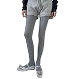 Ästhetische, glitzernde, schimmernde Strumpfhose, Strümpfe, Club, Party, gerippt, gestreift, blickdicht, Strumpfwaren, glitzernde, blickdichte Strumpfhose, hellgrau, Einheitsgröße