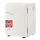 TZS First Austria lautloser Minikühlschrank | Retro Design | Einstellbare Kühlleistung | Türgriff |Thermoelektrisches Kühlsystem | 40L | creme