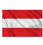 150x90cm Österreichische Flagge, Österreich Fahne mit 2 Metallösen für den Innen- und Außenbereich, Österreich Nationalflagge in leuchtenden Farben, dekoriert bei Sportveranstaltungen, Partys, Paraden