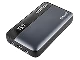 Intenso Powerbank HE20000, externer Akku mit Power Delivery (100W) & USB-C zu USB-C Ladekabel, 20000mAh, Grau-Schwarz