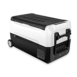 Fullwatt Kompressor Kühlbox 35L mit Rollen, Kühlung bis -20° C, Kühlschrank Elektrisch 12V 24V 220V-240V Anti-Schütteln,Gefrierbox für Camping Auto,LKW, Boot, Reisemobil, Steckdose,Tragbar