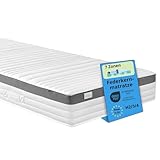 Bodyprotect Taschenfederkernmatratze 100x200 cm, orthopädische Matratze Härtegrad H4, Öko-Tex, ergonomische 7 Zonen Federkernmatratze, Höhe 21, Made in EU