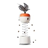 Huyeruie Katzen Feeder Spielzeug, Federspielzeug mit Glocke, Federbelasteter Automatischer Slow Feeder Ball, Stabiler Saugnapf Pet Slow Feeder Puzzle Ball für Indoor Katzen Kätzchen