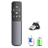 VOVIGGOL Wireless Presenter Powerpoint Fernbedienung Laptop mit Fliegende Maus, USB Typ C 2 in 1 PPT Präsentation Fernbedienung Klicker Präsentator Pointer für Präsentationen Windows Mac Linux
