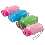 Gatuida 4 Stück Tragbare Handbetriebene LED Taschenlampe für Schwein Design Teiliges Wiederaufladbar Leicht für Camping Wandern Praktische Kurbel ohne Batterie Zufällige Zufällige Farbe