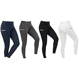 RIDING WORLD - Reitleggings für Damen Agadir | Leggings zum Reiten | Reithose mit Silikon-Vollbesatz & breitem Bund | Reiterhose mit 2 Handytaschen | Damen Reitbekleidung in Schwarz | Größe 36
