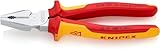 KNIPEX Kraft-Kombizange isoliert mit Mehrkomponenten-Hüllen, VDE-geprüft verchromt 200 mm, 02 06 200