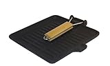 Baumalu – 388015 – Grillpfanne aus Gusseisen viereckig 24 x 24 cm ausziehbarem Griff