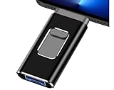 USB Stick 128GB, 4 in 1 Speicherstick USB 3.0, USB-Stick Hochgeschwindigkeits USB-Sticks, USB-Flash-Laufwerk für Smartphone OTG Laptop PC (Schwarz, 256, GB)