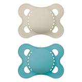 MAM Original Matter Schnuller für Babys, in Brustwarzenform, hilft eine gesunde Mundentwicklung, sterilisierender Beutel für Jungen und Mädchen, 0-6 Monate (2 Stück)