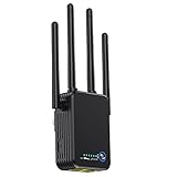 WLAN-Signal-Transceiver, 1200 Mbps Dual-Band Wireless Repeater, Smart Home Netzwerk-Extender, Internetverstärker, Schwarz