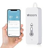 WIOONI WiFi Hygrometer Thermometer Innen, WLAN Thermometer und Feuchtigkeitssensor für den Innen, Mini mit Smart App und Datenaufzeichnung, Kompatibel mit Tuya Smart/Smart Life, 1 Pack