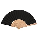 qijiefenCC Faltbare Fächer Handfächer,Fächer Hochzeitsfächer,Chinesische Folding Fans,Bambus Handheld Faltfächer für Geburttag, Party, Wedding, Wand Deko,Schwarz