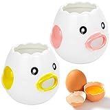 2 Stück Eiertrenner Huhn, Eiertrenner Keramik,Eiertrenner Ei Separator,Egg Yolk Separator,Eidotter Trenner Egg Separator Chicken Eiweißseparator Küche Gadgets Backen Werkzeug Eiertrenner Küken Lustig