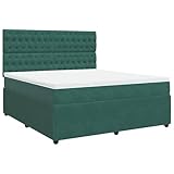 SKM Boxspringbett mit Matratze Dunkelgrün 180x200 cm Samt,Möbel,Betten & Zubehör,Betten & Bettgestelle,Grün,111.12KG,3292415