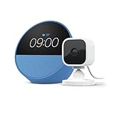 Echo Spot | Blau + Blink Mini Kamera, funktioniert mit Alexa - Smart Home-Einsteigerpaket