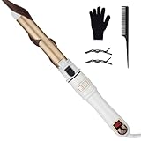 360° Rotierender Lockenstab Automatisch, SOWINK 32mm Curling Iron mit 14 Temperatureinstellung 100-230℃, Hair Curler mit LCD Display, Schnelles Aufheizen und Styling für natürliche Locken