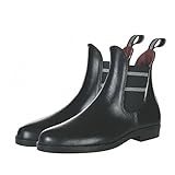 HKM - Jodhpurgummistiefel Style Lurex | Gummistiefeletten für Damen, Herren & Kinder | Regenstiefeletten mit Elastikeinsatz | wasserdichte Jodhpur-Stiefelette in Schwarz | Größe 44