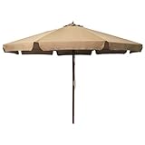 SHPKQZFB Outdoor-Sonnenschirm mit Holzstange, Gartenschirm, 330 cm, Azurblau, gut