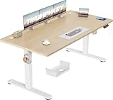 TRIUMPHKEY Höhenverstellbarer Schreibtisch 160x80 mit USB Ladeanschluss, 3 Memory-Steuerung Schreibtisch Höhenverstellbar groß Anti-Kollision-System Computertisch Stehpult Höhenverstellbarer Tisch
