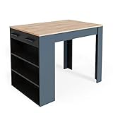 Vicco Esszimmertisch Repose, Bartresen für Esszimmer, Anthrazit/Goldkraft Eiche, 67 x 100 cm