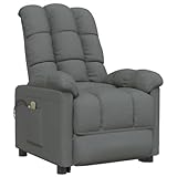 KOIECETA Massagesessel Sessel Verstellbar Elektrisch Relaxsessel mit Liegefunktion Vibrationsfunktion Fernsehsessel Liegesessel Stoff (Dunkelgrau)