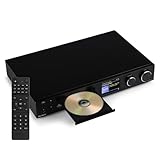 Audizio Bolzano - Receiver Internetradio WLAN mit Bluetooth, CD-Player, Spotify Connect, Wecker, 40.000 Sender, Fernbedienung & App-Steuerung, Toslink & Subwoofer-Anschluss, DAB+ und FM - Schwarz