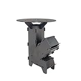 Fire World Raketenofen inkl. Grillplatte Rocket Stove Stecksystem aus massivem 3 mm dickem Stahl Feuerschale BBQ Rakete Holzofen Camping Campingkocher Campinggrill Made in Germany