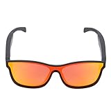 Mrisata Smart-Sonnenbrille, Ipx7, Wasserdichte Sonnenbrille, Kabellos, Smart-Sonnenbrille, Offenes Ohr, Musik, Wasserdichte Brille für Männer und Frauen, Orange, Rot