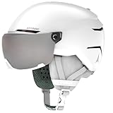 ATOMIC SAVOR VISOR JR Skihelm mit Visier - Weiß - Größe S - Für Kinder & Jugendliche - Max. Stoßdämpfung - Active Aircon Belüftung - Brille mit High End-Verspiegelung, 51-55 cm