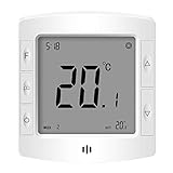 Digital Thermostat, Briidea Raumthermostat Fußbodenheizung Wandheizung Programmierbarer mit LCD-Display, 230V, Weiß