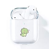 AKABEILA AirPods Hülle Case Cute, Kompatibel mit Apple AirPods Hülle Durchsichtig Silikon AirPods 2 Hülle Schutz Zubehör [LED an der Frontseite Sichtbar] Air Pods Hülle Schutzhülle