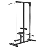 GORILLA SPORTS® Latzugstation - Verstellbar, inkl. Trizepsstange und Latzugstange, bis 280kg Belastbar, 30mm - Latzugturm, Kabelzugstation, Fitnessstation, Latzugmaschine, Latzug-Station, Kraftstation