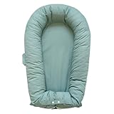 CooCooBaby Deluxe Infant Lounger, Baby Nest Cover für Baby Mädchen & Jungen, Neugeborene Essentials für Baby 0-12 Monate, 100% Baumwolle, Co Sleeper Portable Travel Bed (MistyGreen)