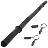 MAXXIVA® Langhantelstange - 120/140/160/180 cm, 30mm, bis 300kg, Stahl, Chrom, Federverschluss - Langhantel, Hantelstange, Langhantel-Stange, Bankdrücken (Schwarz, 180 cm)